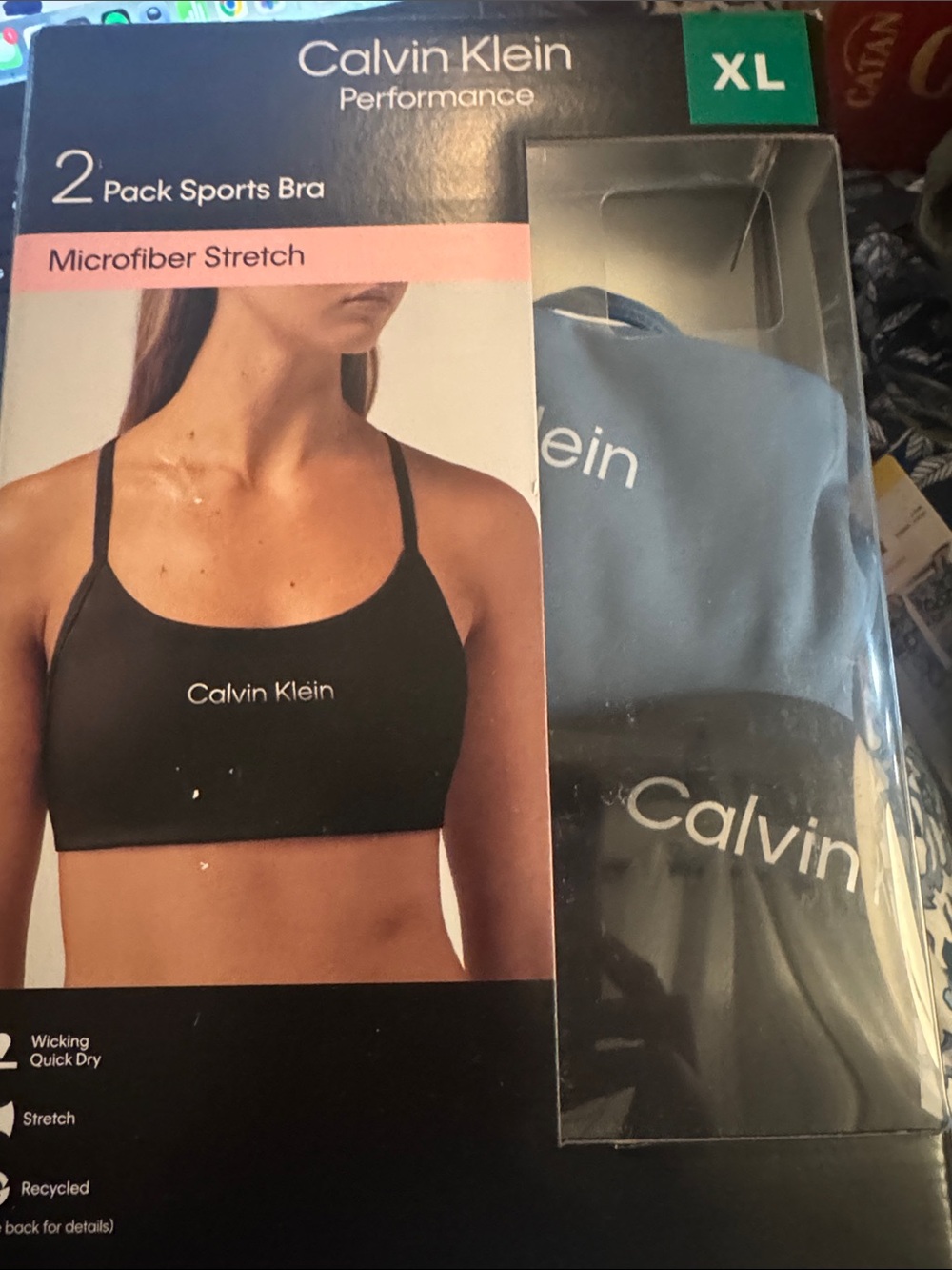 Calvin Klein Black 2-Pack Microfiber Stretch Sports Bras